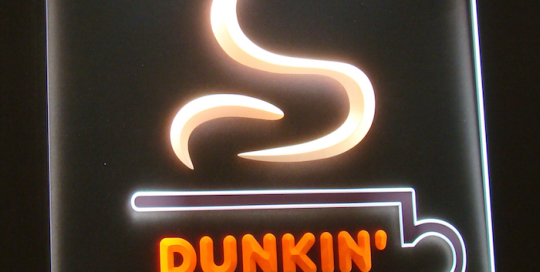 acrylic led engrave sign Dunkin donuts