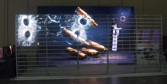transparent led display bullet video