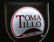 acrylic led engrave sign TOMA